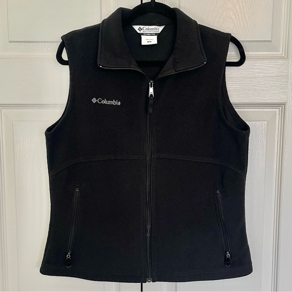 Women's Black Columbia Fleece Vest Size M - Picture 1 of 9